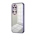 For Huawei P50 Transparent Plating Fine Hole Phone Case(Purple)