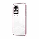 For Huawei nova 8 Pro Transparent Plating Fine Hole Phone Case(Pink)