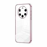 For Huawei Mate 40 RS  Transparent Plating Fine Hole Phone Case(Pink)