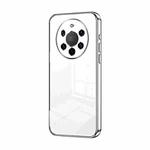 For Huawei Mate 40 Pro+ Transparent Plating Fine Hole Phone Case(Silver)