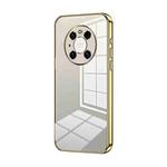 For Huawei Mate 40 Pro Transparent Plating Fine Hole Phone Case(Gold)