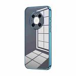 For Huawei Mate 40 Pro Transparent Plating Fine Hole Phone Case(Blue)