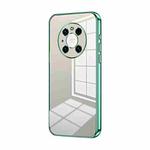 For Huawei Mate 40 Pro Transparent Plating Fine Hole Phone Case(Green)
