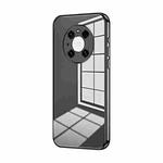 For Huawei Mate 40 Pro Transparent Plating Fine Hole Phone Case(Black)