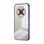 For Huawei Mate 40 Transparent Plating Fine Hole Phone Case(Purple)