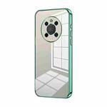 For Huawei Mate 40 Transparent Plating Fine Hole Phone Case(Green)