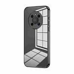 For Huawei Mate 40 Transparent Plating Fine Hole Phone Case(Black)