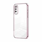 For Huawei Enjoy 20 Pro / Enjoy Z 5G Transparent Plating Fine Hole Phone Case(Pink)