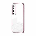 For Huawei nova 7 Pro Transparent Plating Fine Hole Phone Case(Pink)