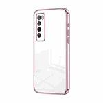 For Huawei nova 7 Transparent Plating Fine Hole Phone Case(Pink)