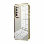 For Huawei nova 7 Transparent Plating Fine Hole Phone Case(Gold)