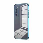 For Huawei nova 7 Transparent Plating Fine Hole Phone Case(Blue)