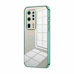 For Huawei P40 Pro+ Transparent Plating Fine Hole Phone Case(Green)