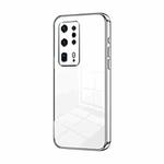 For Huawei P40 Pro+ Transparent Plating Fine Hole Phone Case(Silver)