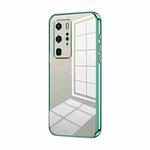 For Huawei P40 Pro Transparent Plating Fine Hole Phone Case(Green)