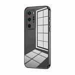 For Huawei P40 Pro Transparent Plating Fine Hole Phone Case(Black)