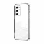 For Huawei P40 Transparent Plating Fine Hole Phone Case(Silver)