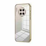 For Huawei Mate 30 Pro Transparent Plating Fine Hole Phone Case(Gold)