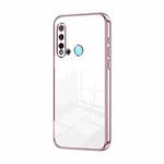 For Huawei nova 5i / P20 lite 2019 Transparent Plating Fine Hole Phone Case(Pink)