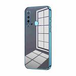 For Huawei nova 5i / P20 lite 2019 Transparent Plating Fine Hole Phone Case(Blue)