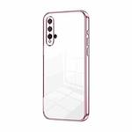 For Huawei nova 5 Transparent Plating Fine Hole Phone Case(Pink)