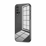 For Huawei nova 5 Transparent Plating Fine Hole Phone Case(Black)