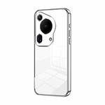 For Huawei Pura 70 Ultra Transparent Plating Fine Hole Phone Case(Silver)