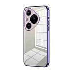 For Huawei Pura 70 Pro Transparent Plating Fine Hole Phone Case(Purple)