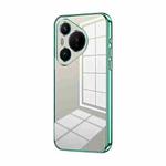 For Huawei Pura 70 Transparent Plating Fine Hole Phone Case(Green)