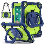 For iPad Air / Air 2 / 9.7 2018/2017 Contrast Color Robot Silicone Hybrid PC Tablet Case(Navy Yellow Green)