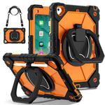 For iPad Air / Air 2 / 9.7 2018/2017 Contrast Color Robot Silicone Hybrid PC Tablet Case(Black Orange)