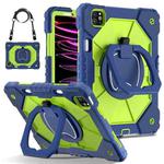 For iPad Pro 11 2022 / Air 10.9 2022 Contrast Color Robot Silicone Hybrid PC Tablet Case(Navy Yellow Green)