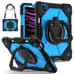 For iPad Pro 11 2022 / Air 10.9 2022 Contrast Color Robot Silicone Hybrid PC Tablet Case(Black Blue)