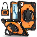 For iPad Air 11 2024 Contrast Color Robot Silicone Hybrid PC Tablet Case(Black Orange)