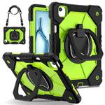 For iPad Air 11 2024 Contrast Color Robot Silicone Hybrid PC Tablet Case(Black Yellow Green)