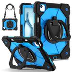 For iPad Air 11 2024 Contrast Color Robot Silicone Hybrid PC Tablet Case(Black Blue)