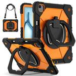 For iPad Air 13 2024 Contrast Color Robot Silicone Hybrid PC Tablet Case(Black Orange)