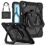 For iPad Air 13 2024 Contrast Color Robot Silicone Hybrid PC Tablet Case(Black)