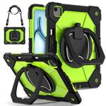 For iPad Air 13 2024 Contrast Color Robot Silicone Hybrid PC Tablet Case(Black Yellow Green)