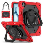 For iPad Air 13 2024 Contrast Color Robot Silicone Hybrid PC Tablet Case(Red Black)