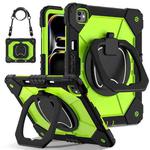 For iPad Pro 13 2024 Contrast Color Robot Silicone Hybrid PC Tablet Case(Black Yellow Green)