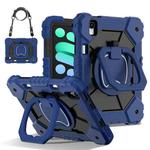 For iPad mini 2024 / mini 6 Contrast Color Robot Silicone Hybrid PC Tablet Case(Navy Black)