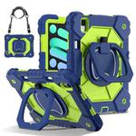 For iPad mini 2024 / mini 6 Contrast Color Robot Silicone Hybrid PC Tablet Case(Navy Yellow Green)