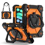 For iPad mini 2024 / mini 6 Contrast Color Robot Silicone Hybrid PC Tablet Case(Black Orange)