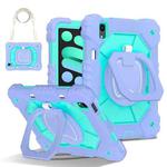 For iPad mini 2024 / mini 6 Contrast Color Robot Silicone Hybrid PC Tablet Case(Purple Mint Green)