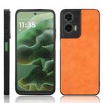 For Motorola Moto G35 5G Cow Pattern Sewing Back Cover Phone Case(Orange)