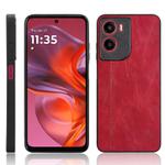For Motorola Moto G05 / Moto E15 Cow Pattern Sewing Back Cover Phone Case(Red)