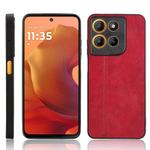 For Motorola Moto G15 / G15 Power Cow Pattern Sewing Back Cover Phone Case(Red)