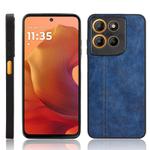 For Motorola Moto G15 / G15 Power Cow Pattern Sewing Back Cover Phone Case(Blue)