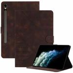 For Samsung Galaxy Tab S9 / S9 FE 2023 YX Small Butterfly Embossed Leather Tablet Case(Coffee)
